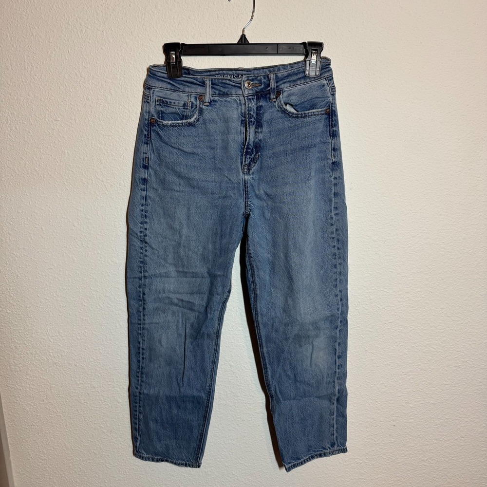 American Eagle Outfitters Mom Jeans Womens 28x23.5 Blue Denim Cotton Cropped